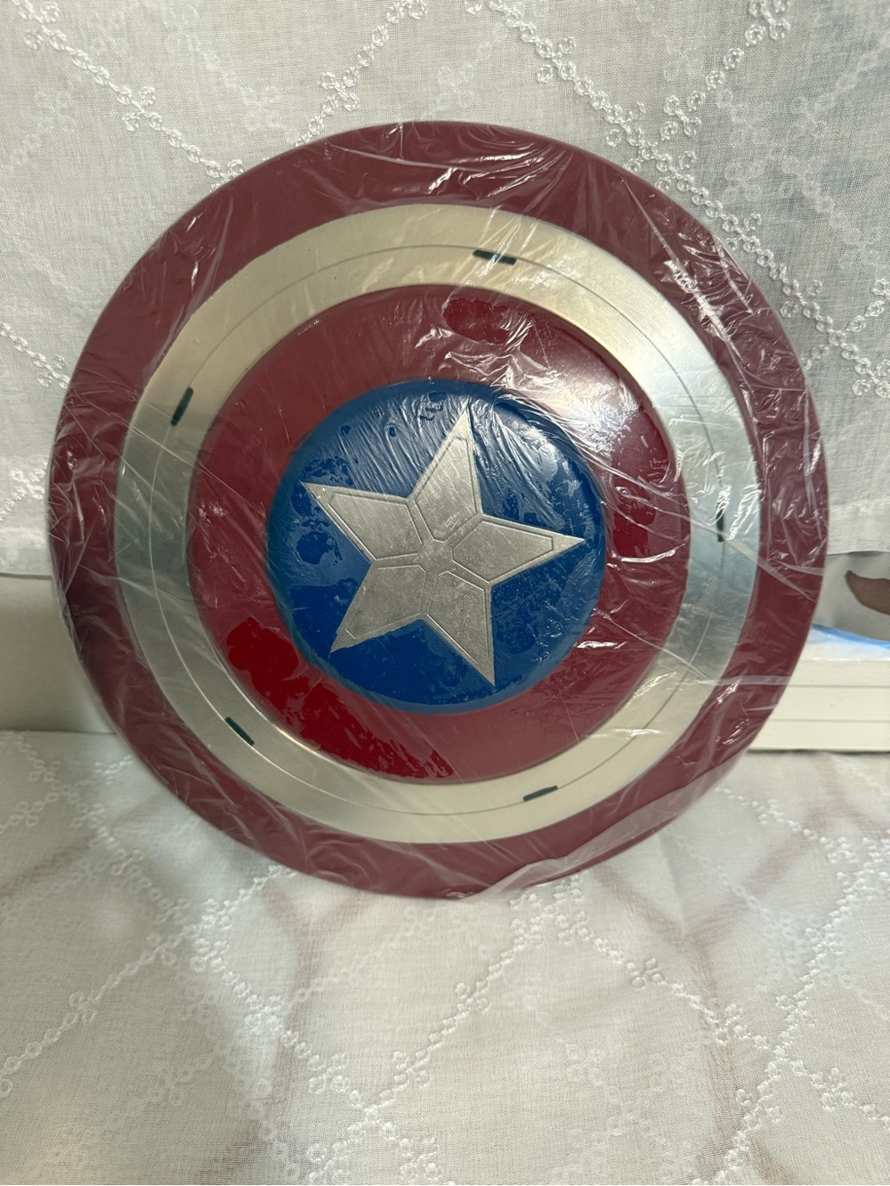 Red, Blue and Silver Decorative Party Shield - Star Design